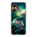 Дизайнерский силиконовый чехол для OPPO Reno8 T Цветы и мрамор