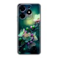 Дизайнерский силиконовый с усиленными углами чехол для Tecno Spark 10 Цветы и мрамор