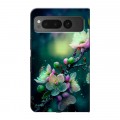 Дизайнерский пластиковый чехол для Google Pixel Fold Цветы и мрамор