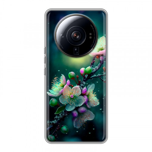 Дизайнерский силиконовый чехол для Xiaomi 12S Ultra Цветы и мрамор