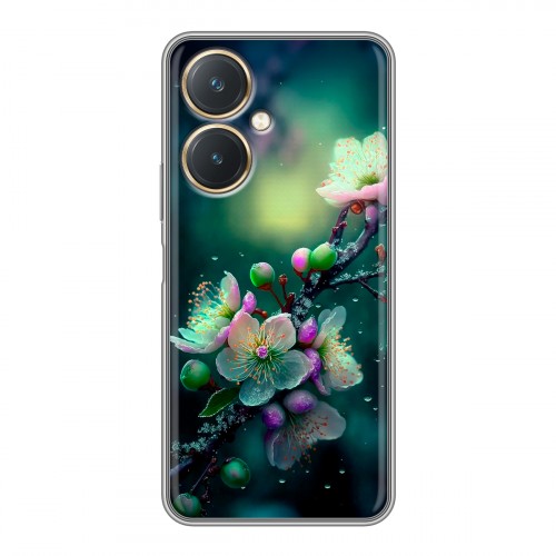 Дизайнерский силиконовый чехол для Vivo Y27 4G Цветы и мрамор