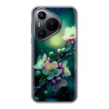 Дизайнерский силиконовый чехол для Huawei Pura 70 Цветы и мрамор
