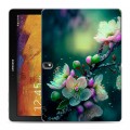 Дизайнерский силиконовый чехол для Samsung Galaxy Note 10.1 2014 editon Цветы и мрамор