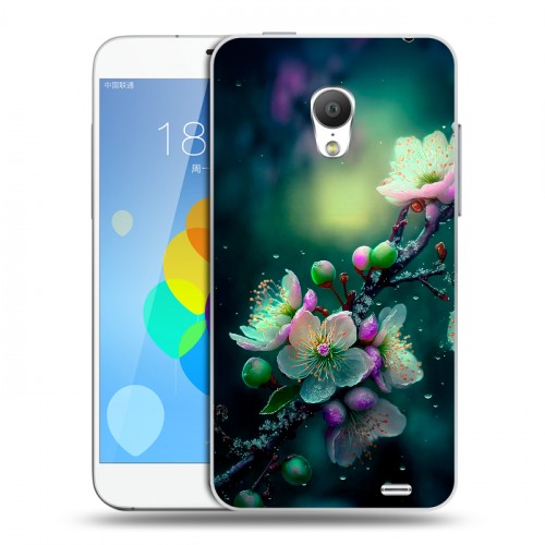 Дизайнерский пластиковый чехол для  Meizu MX3 Цветы и мрамор