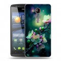 Дизайнерский пластиковый чехол для Acer Liquid E3 Цветы и мрамор