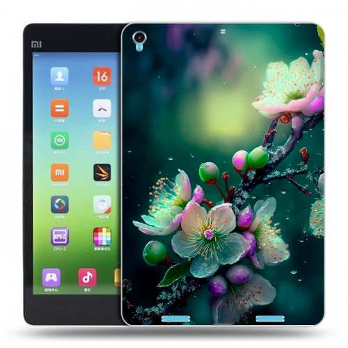 Дизайнерский силиконовый чехол для Xiaomi MiPad Цветы и мрамор