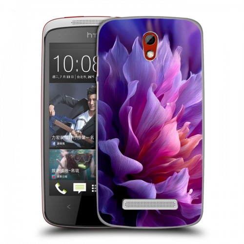 Дизайнерский пластиковый чехол для HTC Desire 500 женский цветы