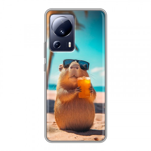 Дизайнерский силиконовый чехол для Xiaomi 13 Lite Капибара