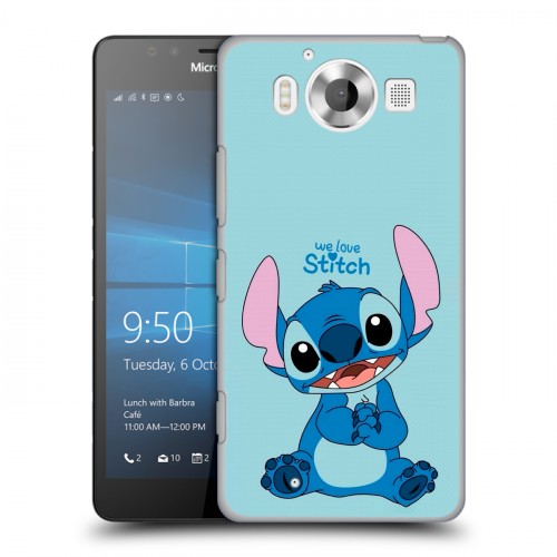 Дизайнерский пластиковый чехол для Microsoft Lumia 950 Лило и Стич