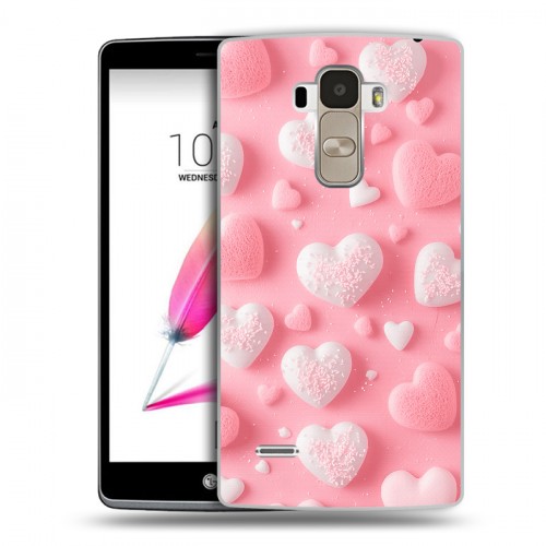 Дизайнерский пластиковый чехол для LG G4 Stylus Сердечки