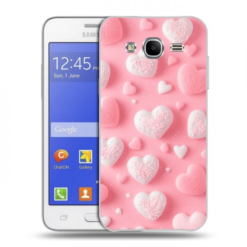 Дизайнерский пластиковый чехол для Samsung Galaxy J7 Сердечки