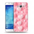 Дизайнерский пластиковый чехол для Samsung Galaxy A8 Сердечки