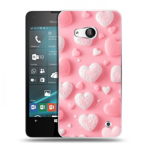 Дизайнерский пластиковый чехол для Microsoft Lumia 550 Сердечки