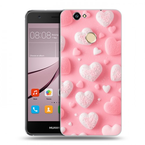 Дизайнерский силиконовый с усиленными углами чехол для Huawei Nova Сердечки