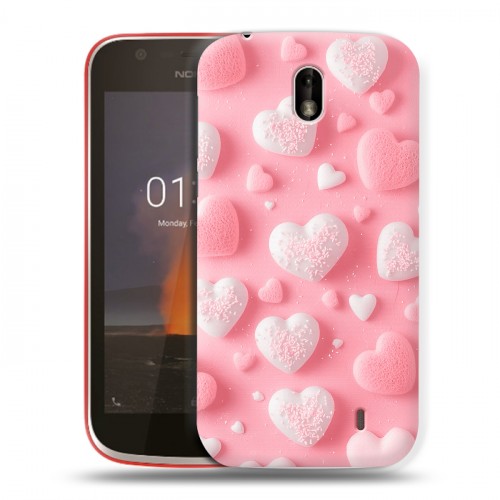 Дизайнерский пластиковый чехол для Nokia 1 Сердечки