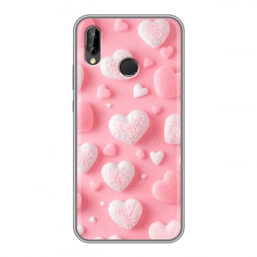 Дизайнерский силиконовый чехол для Huawei P20 Lite Сердечки
