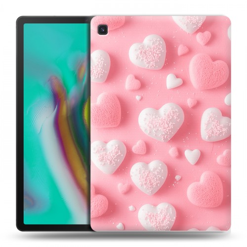 Дизайнерский силиконовый чехол для Samsung Galaxy Tab S5e Сердечки