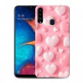 Дизайнерский пластиковый чехол для Samsung Galaxy A20s Сердечки
