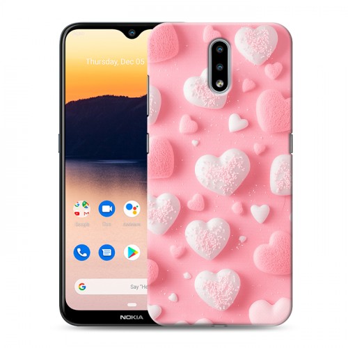 Дизайнерский силиконовый чехол для Nokia 2.3 Сердечки