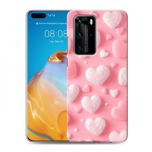 Дизайнерский пластиковый чехол для Huawei P40 Pro Сердечки