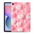 Дизайнерский силиконовый чехол для Samsung Galaxy Tab S6 Lite Сердечки