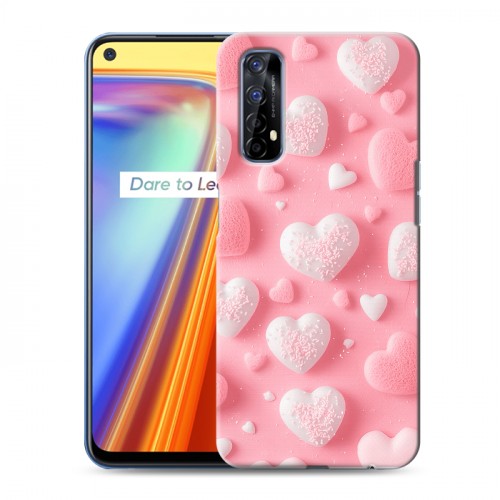 Дизайнерский силиконовый чехол для Realme 7 Сердечки
