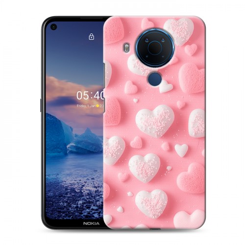 Дизайнерский силиконовый чехол для Nokia 5.4 Сердечки