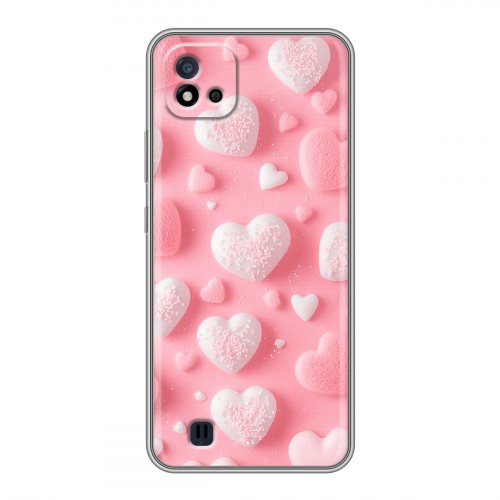 Дизайнерский силиконовый чехол для Realme C20 Сердечки