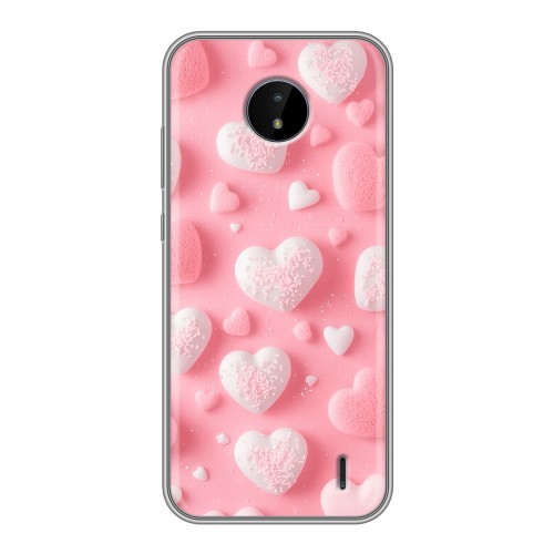 Дизайнерский силиконовый чехол для Nokia C20 Сердечки