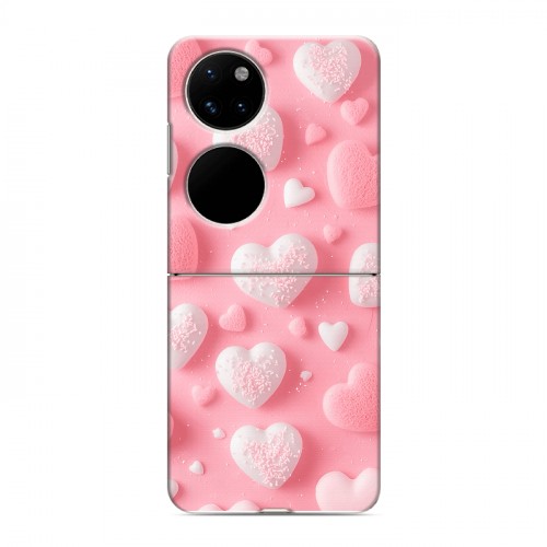 Дизайнерский пластиковый чехол для Huawei P50 Pocket Сердечки