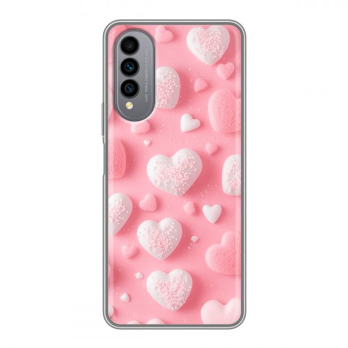 Дизайнерский силиконовый чехол для Wiko T50 Сердечки