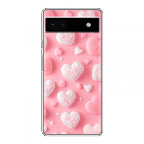 Дизайнерский силиконовый чехол для Google Pixel 6a Сердечки