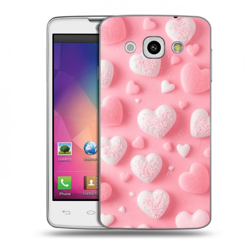 Дизайнерский пластиковый чехол для LG L60 Сердечки