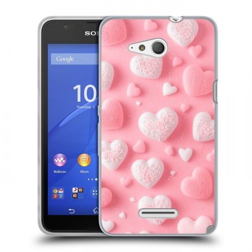 Дизайнерский пластиковый чехол для Sony Xperia E4g Сердечки