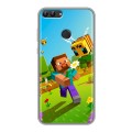Дизайнерский силиконовый чехол для Huawei P Smart Майнкрафт Minecraft