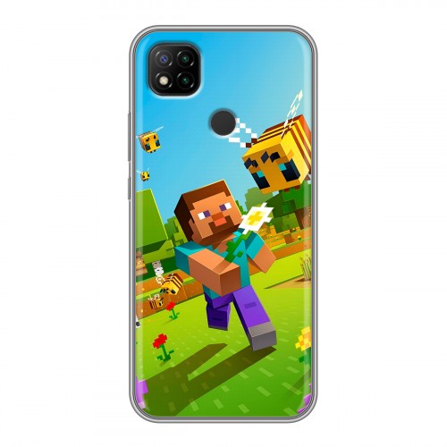 Дизайнерский силиконовый чехол для Xiaomi RedMi 9C Майнкрафт Minecraft