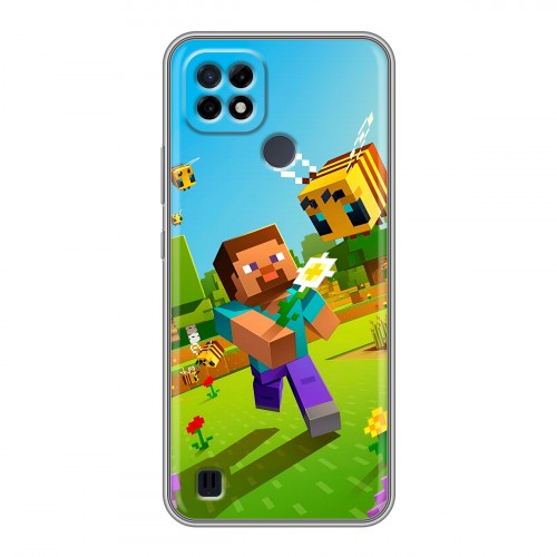 Дизайнерский силиконовый чехол для Realme C21 Майнкрафт Minecraft