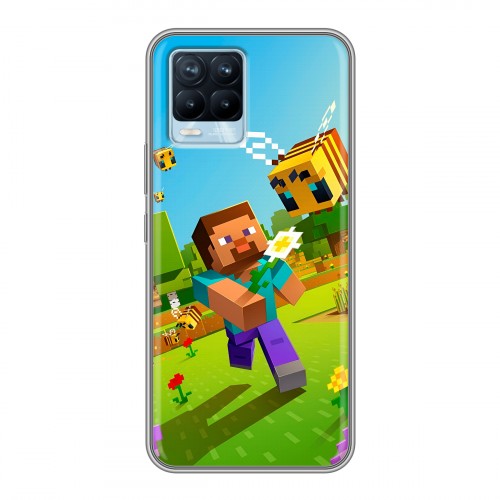 Дизайнерский силиконовый чехол для Realme 8 Майнкрафт Minecraft