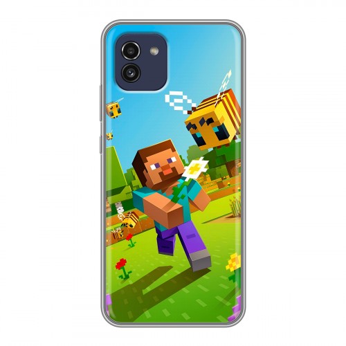 Дизайнерский силиконовый чехол для Samsung Galaxy A03 Майнкрафт Minecraft
