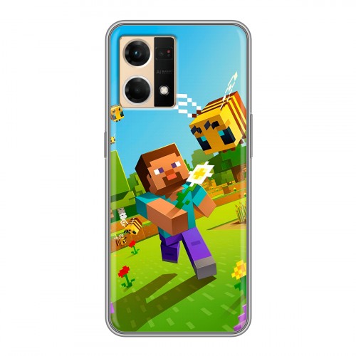 Дизайнерский силиконовый чехол для OPPO Reno7 Майнкрафт Minecraft