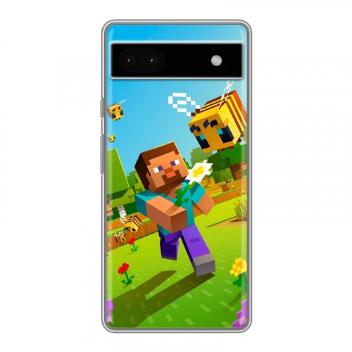 Дизайнерский силиконовый чехол для Google Pixel 6a Майнкрафт Minecraft
