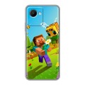 Дизайнерский силиконовый чехол для Realme C30s Майнкрафт Minecraft
