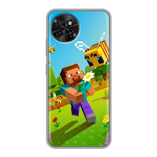 Дизайнерский силиконовый чехол для Itel S23 Майнкрафт Minecraft