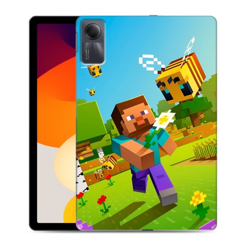 Дизайнерский силиконовый чехол для Xiaomi RedMi Pad SE Майнкрафт Minecraft