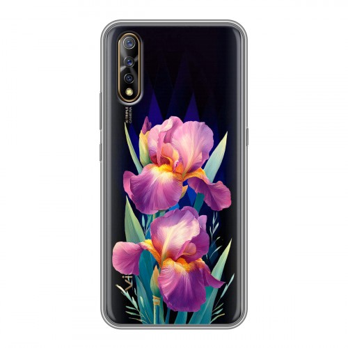 Полупрозрачный дизайнерский силиконовый с усиленными углами чехол для Vivo V17 Neo Цветы орхидеи