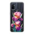 Полупрозрачный дизайнерский силиконовый чехол для OPPO A53 Цветы орхидеи