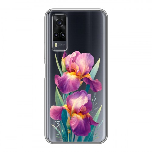Полупрозрачный дизайнерский пластиковый чехол для Vivo Y31 Цветы орхидеи