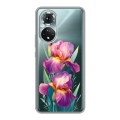 Полупрозрачный дизайнерский силиконовый чехол для Huawei Honor 50 Цветы орхидеи