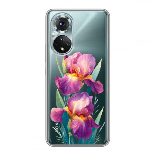 Полупрозрачный дизайнерский силиконовый чехол для Huawei Honor 50 Цветы орхидеи
