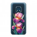 Полупрозрачный дизайнерский силиконовый с усиленными углами чехол для Nokia XR20 Цветы орхидеи